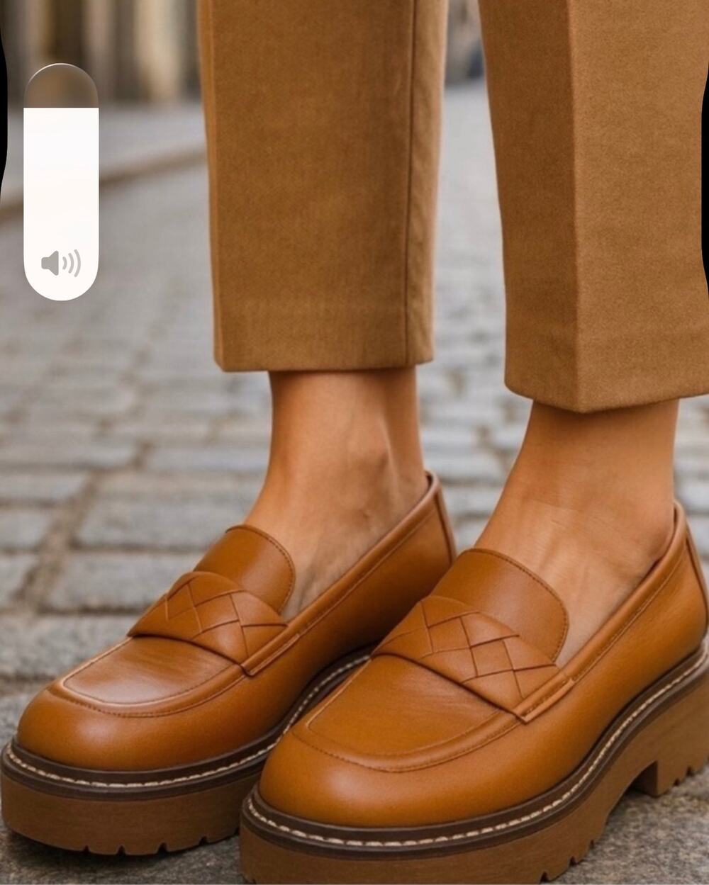 Nordstrom Notorie-Lea Soft Leather Lug Platform Slip-On Brown Loafers-Size 7.5